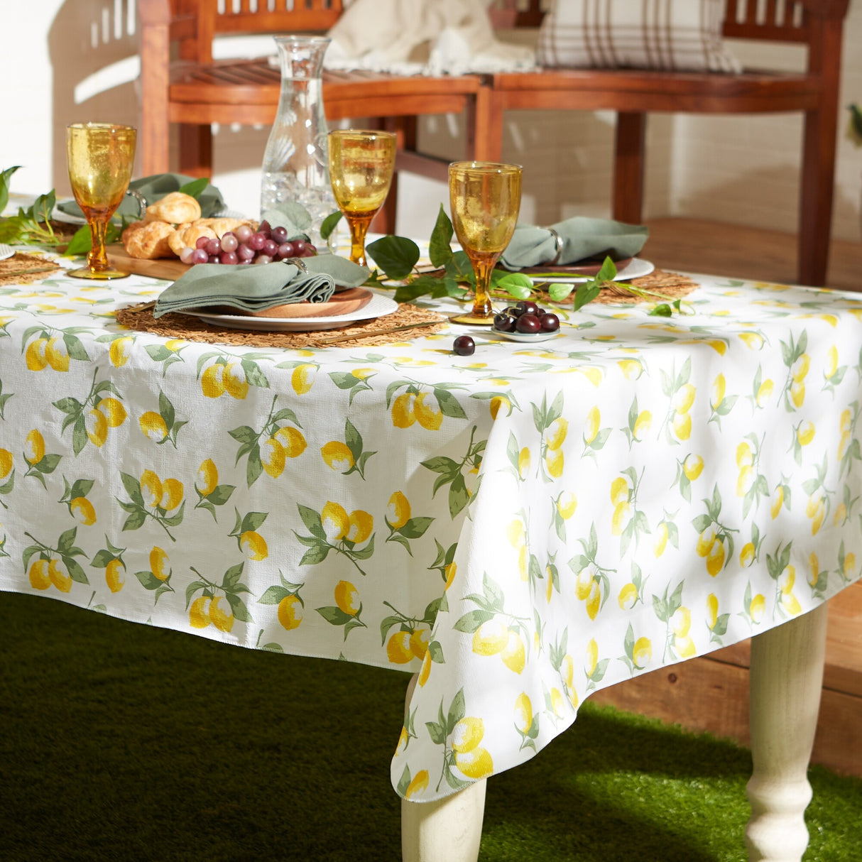 Summer Lemons Vinyl Tablecloth