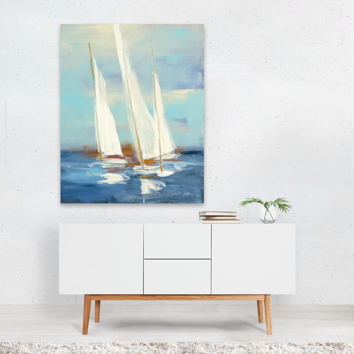 Summer Regatta III Illustrations Beach Boats Coastal Art Print/Poster
