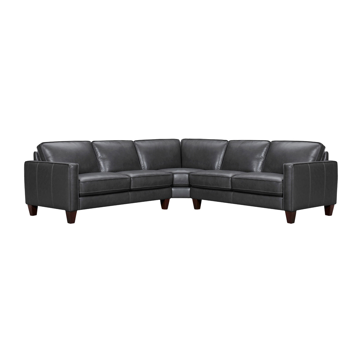 Summit Leather 3 Piece L-Shape Sectional Sofa by Armen Living