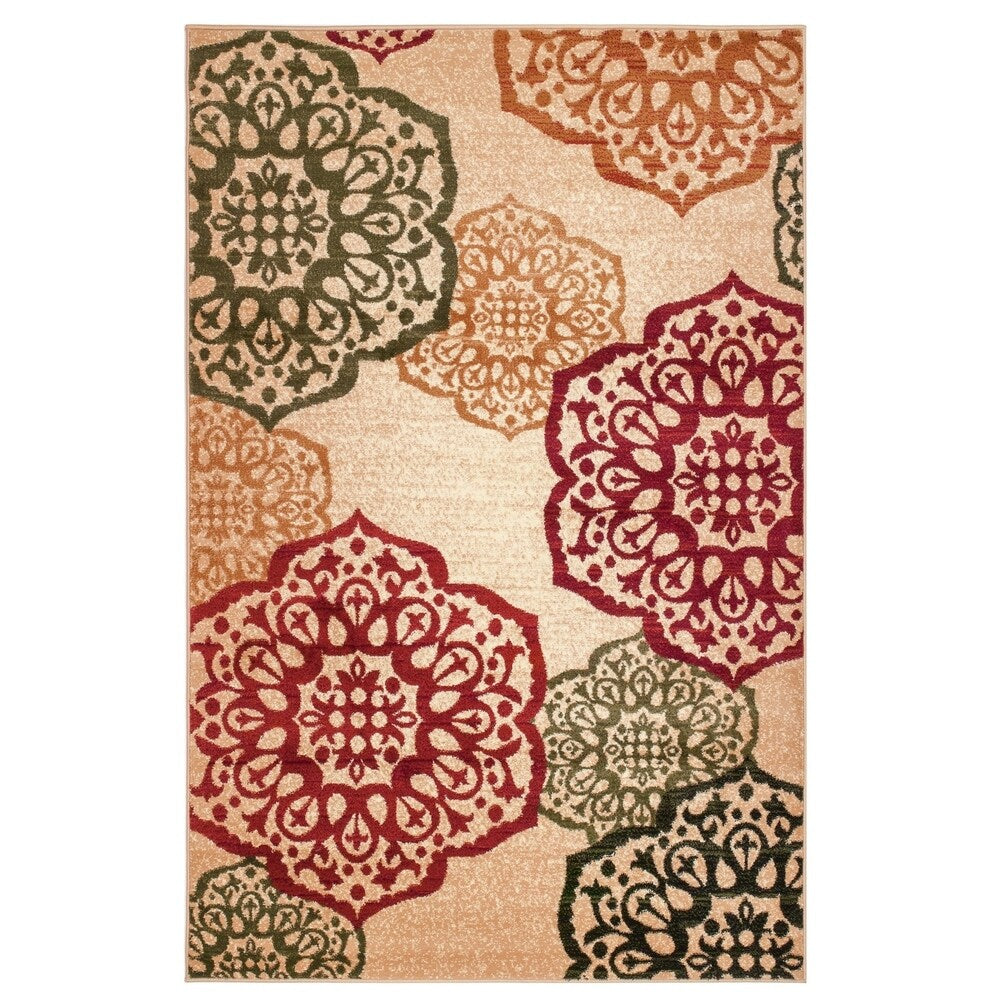 Summit Beige Ball Design Area Rug - 3'8" x 5'