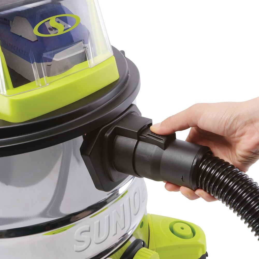 Sun Joe 24-Volt iON Cordless Portable Stainless Steel Wet/Dry Vacuum - 9' x 12'