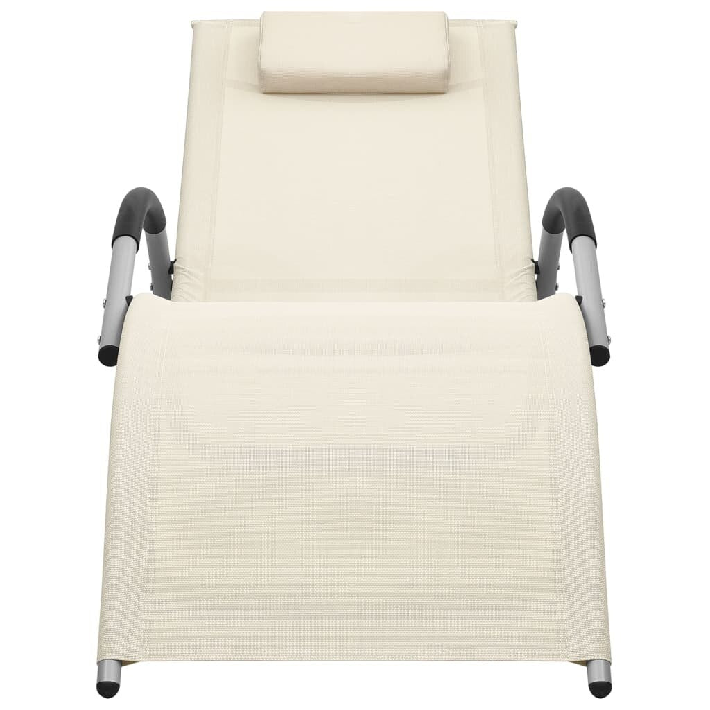 Sun Lounger Textilene Cream and Gray