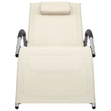 Sun Lounger Textilene Cream and Gray