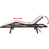 Sun Lounger with Cushion Poly Rattan Brown