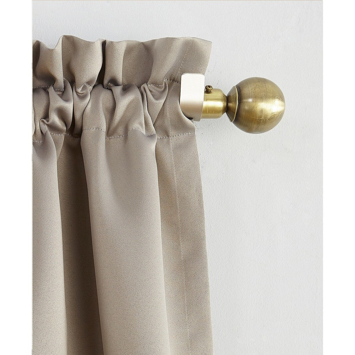 Sun Zero Barrow Energy Efficient Grommet Curtain Panel 54" x 63" Stone - Beige - 54" X 63"