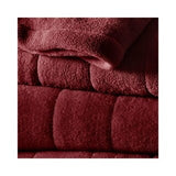 Sunbeam Channeled Velvet Plush Electric Heated Blanket Twin Garnet Red