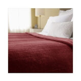 Sunbeam Channeled Velvet Plush Electric Heated Blanket Twin Garnet Red