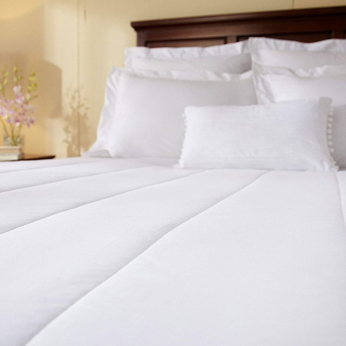Sunbeam MSU2 Quilted Electric Heated Mattress Pad Full White Washable