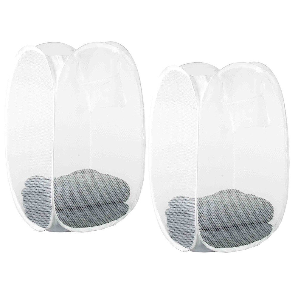 Sunbeam Nylon Mesh Pop-up Laundry Hamper with Carry Handles (Set of 2)