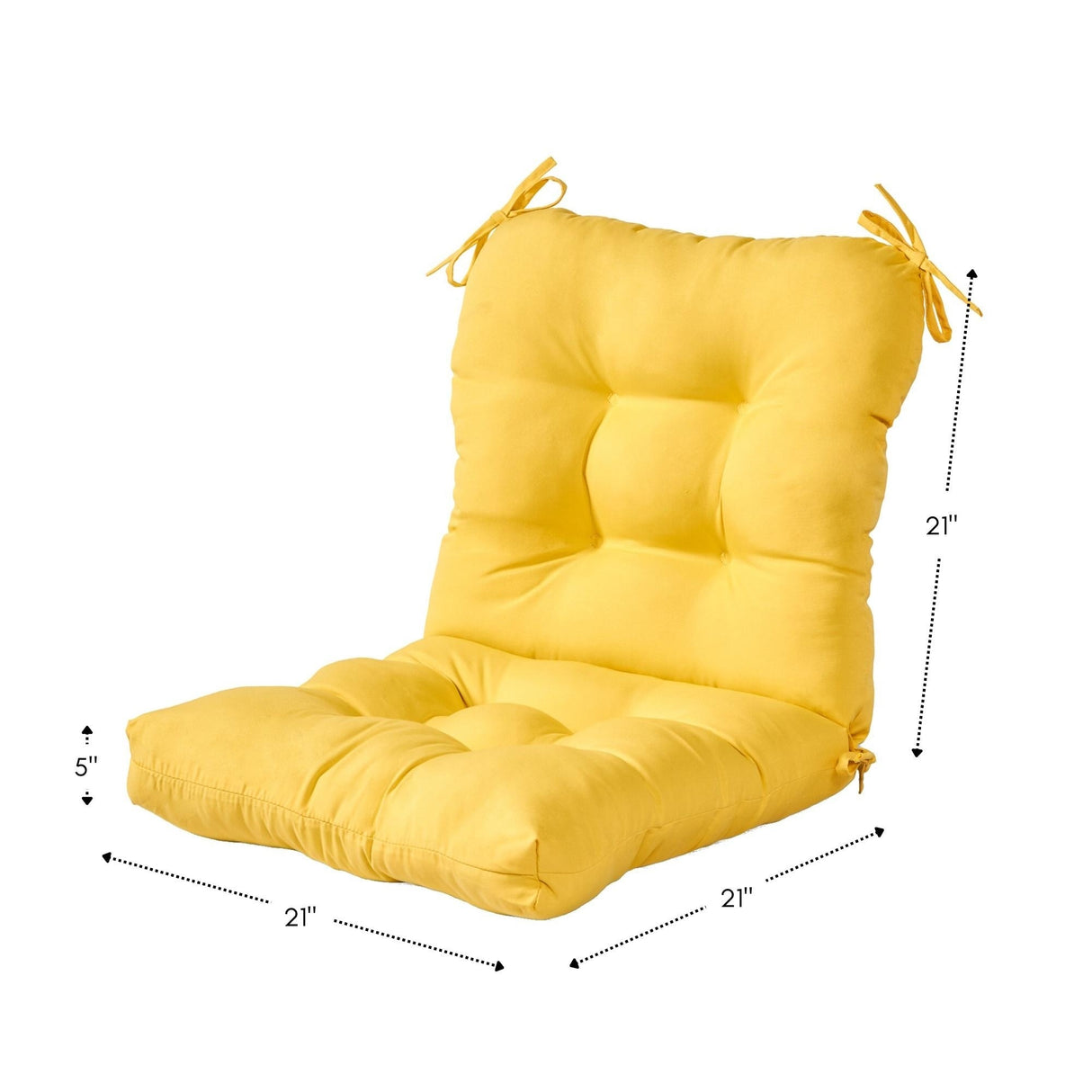 Sunbeam Outdoor Yellow Seat/ Back Chair Cushion (Cushion Only)