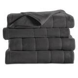 Sunbeam Quilted Fleece Electric Heated Blanket Twin Slate Gray LC12