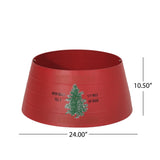 Suncook Iron Christmas Tree Collar by Christopher Knight Home - Red