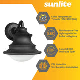 Sunlite Black LED CCT Color Tunable Switch 3000K, 4000K, 5000K Outdoor Barn Light Sconce - 8.7 in