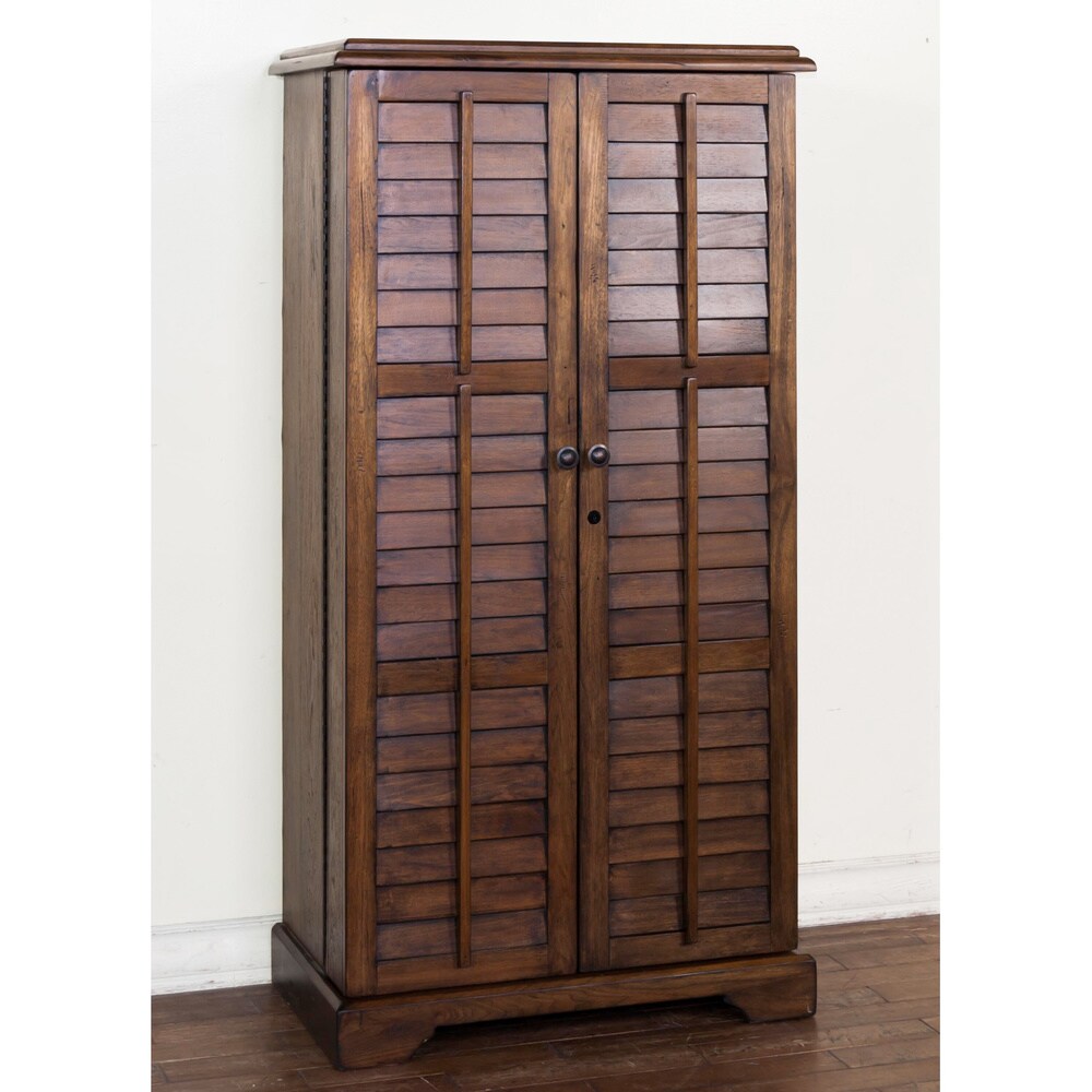 Sunny Designs Savannah Charcoal Walnut Bar Armoire with Wine Storage