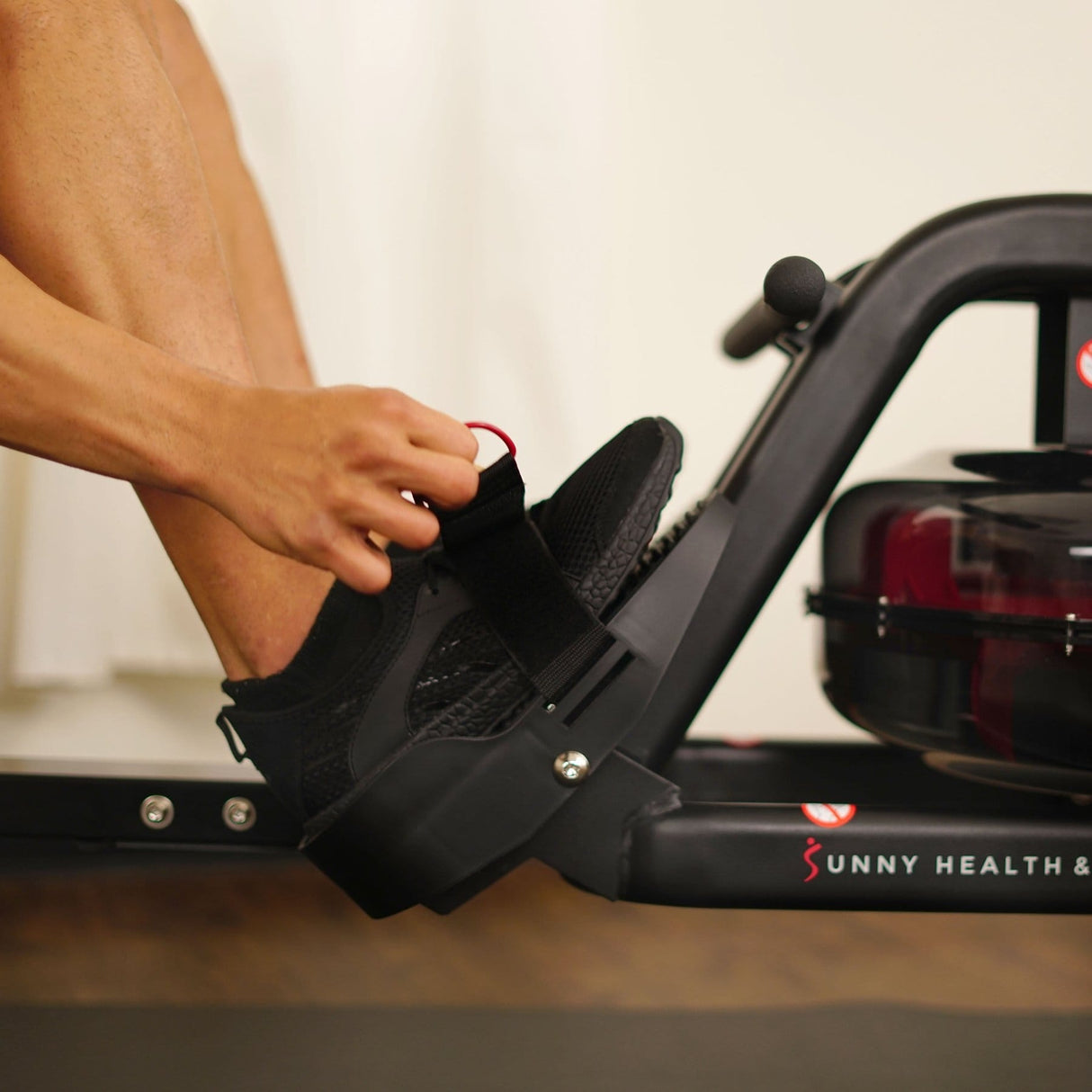 Sunny Health Fitness Obsidian Surge Water Rowing Machine -SF-RW5713