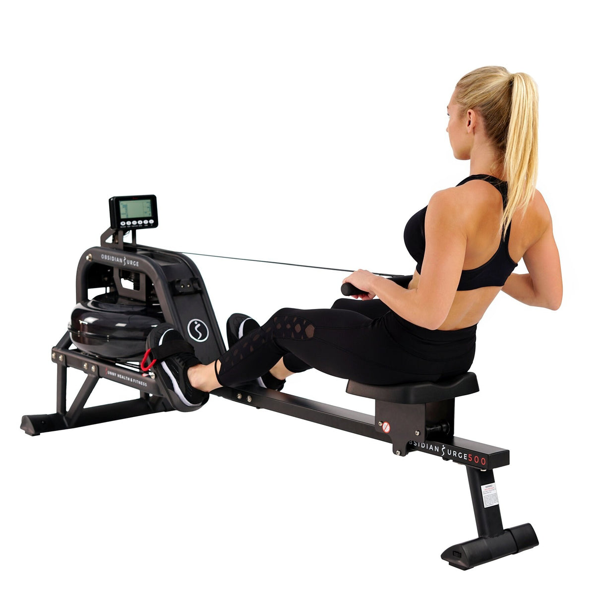 Sunny Health Fitness Obsidian Surge Water Rowing Machine -SF-RW5713