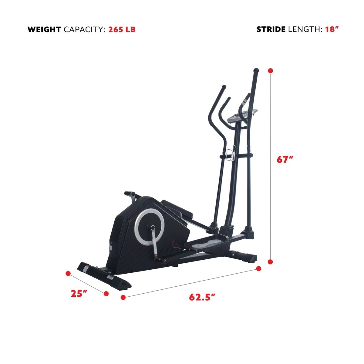 Sunny Health Fitness Programmable Cardio Elliptical Trainer