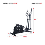 Sunny Health Fitness Programmable Cardio Elliptical Trainer