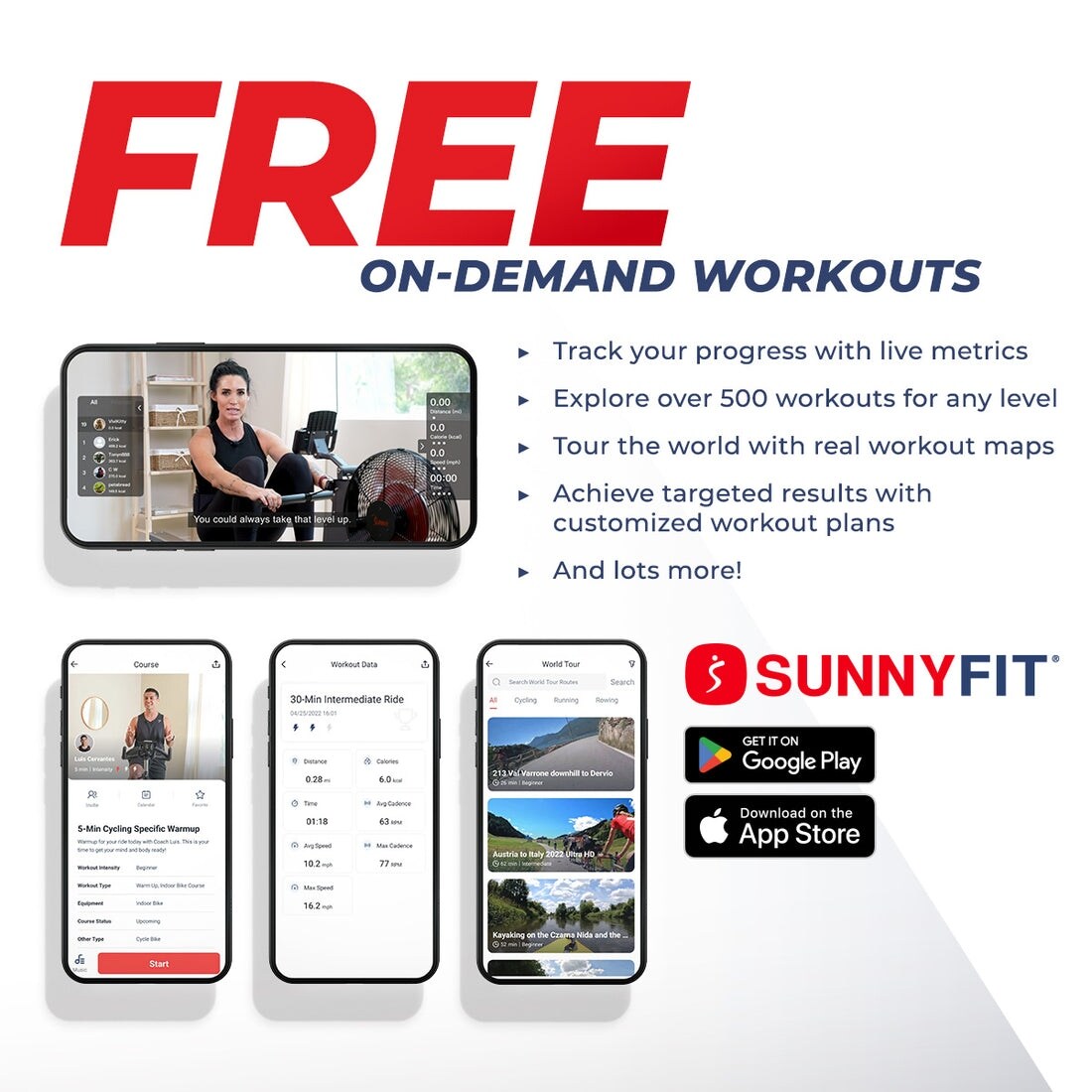 Sunny Health Fitness Smart Obsidian Surge Water Rower - SF-RW5713SMART