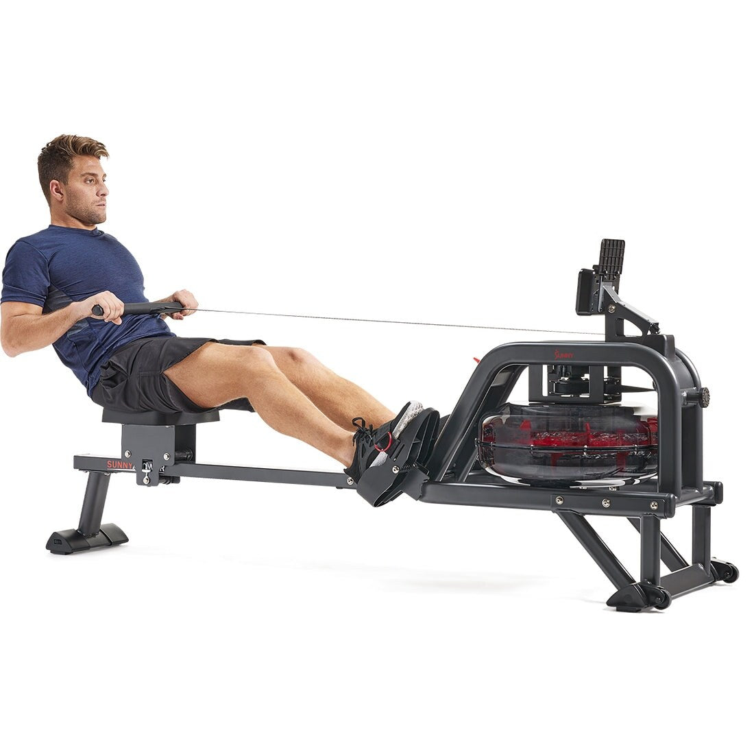 Sunny Health Fitness Smart Obsidian Surge Water Rower - SF-RW5713SMART