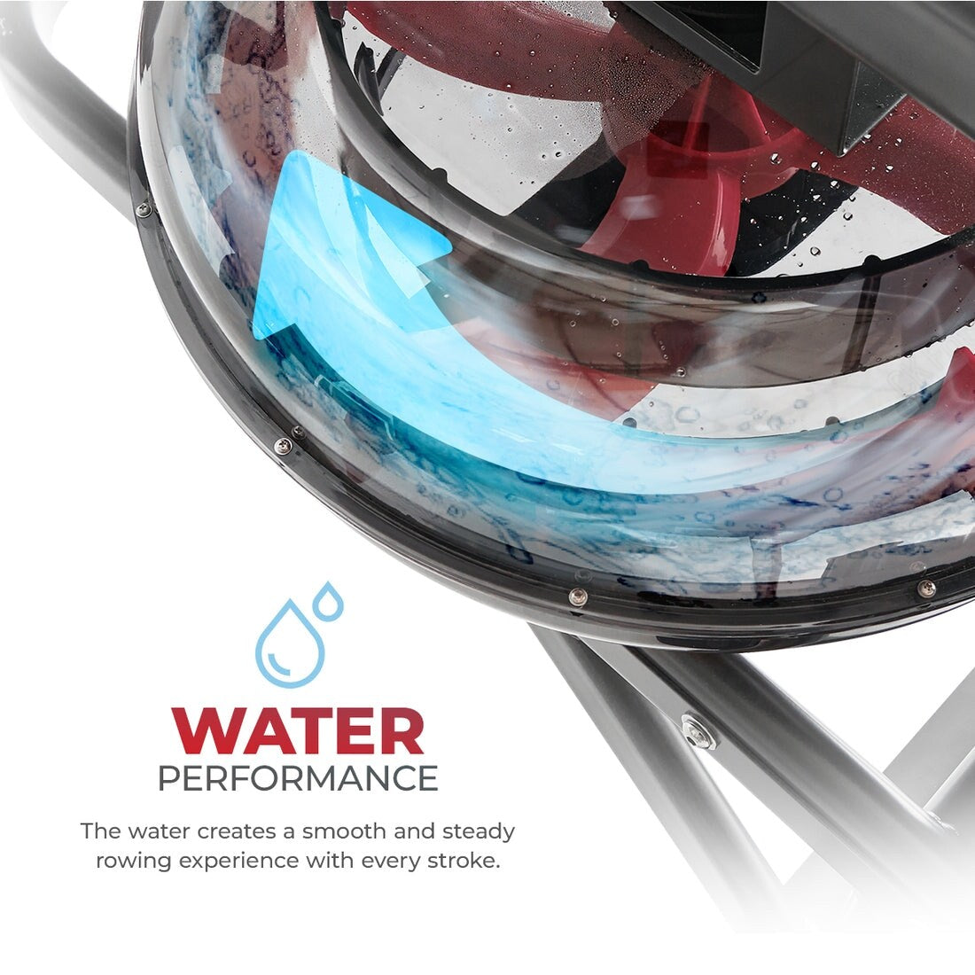 Sunny Health Fitness Smart Obsidian Surge Water Rower - SF-RW5713SMART