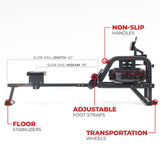Sunny Health Fitness Smart Obsidian Surge Water Rower - SF-RW5713SMART