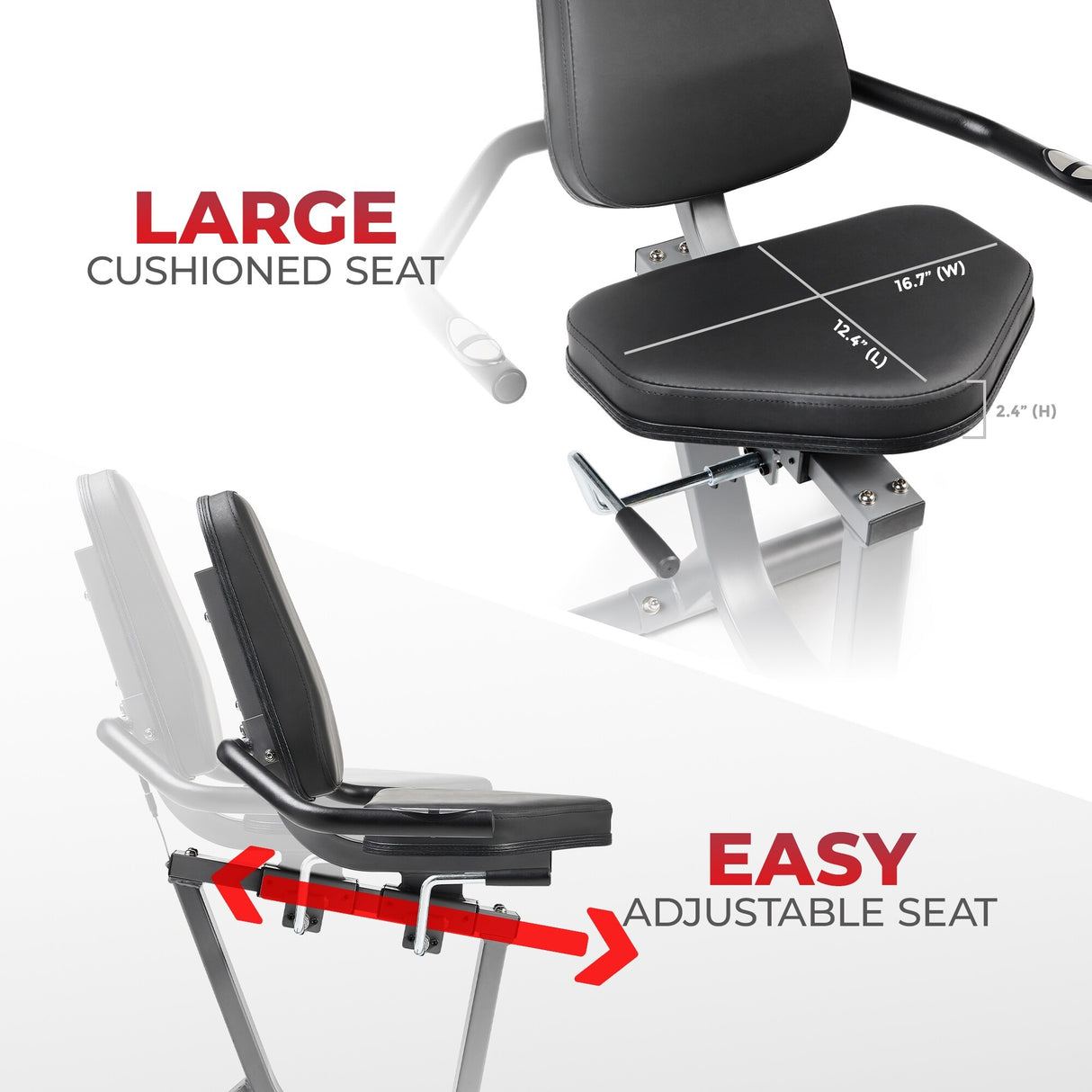 Sunny Health & Fitness Compact Performance Recumbent Bike with Dual Motion Arm Exercisers Exclusive SunnyFit® App