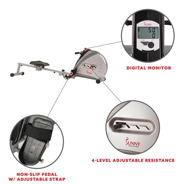 Sunny Health & Fitness Elastic Cord Rowing Machine