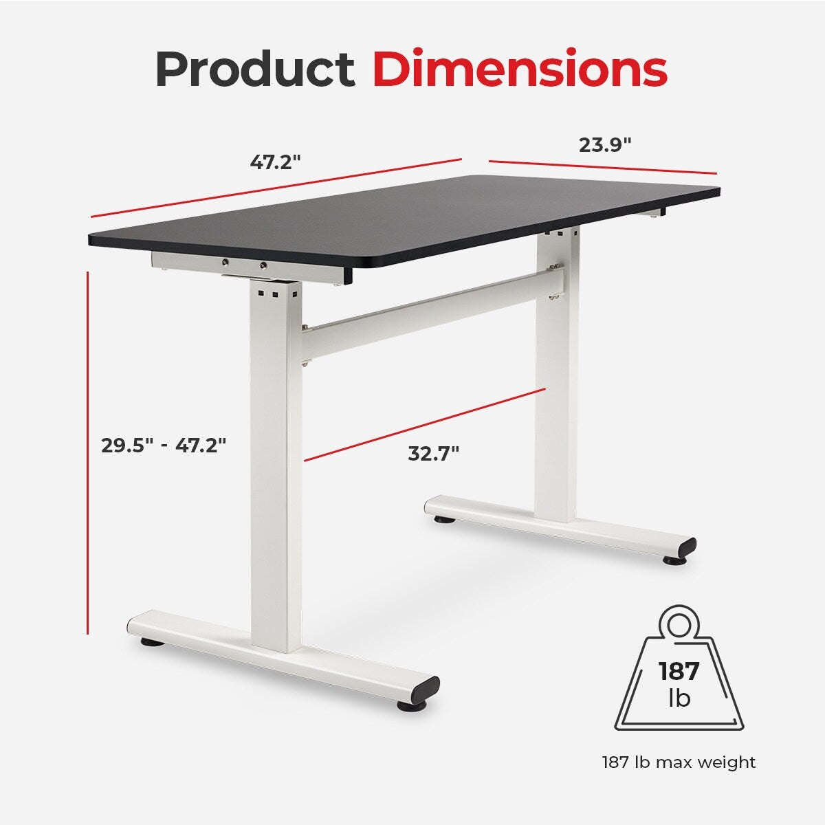 Sunny Health & Fitness Multi-Purpose Air-Drive Adjustable Standing Desk A023001