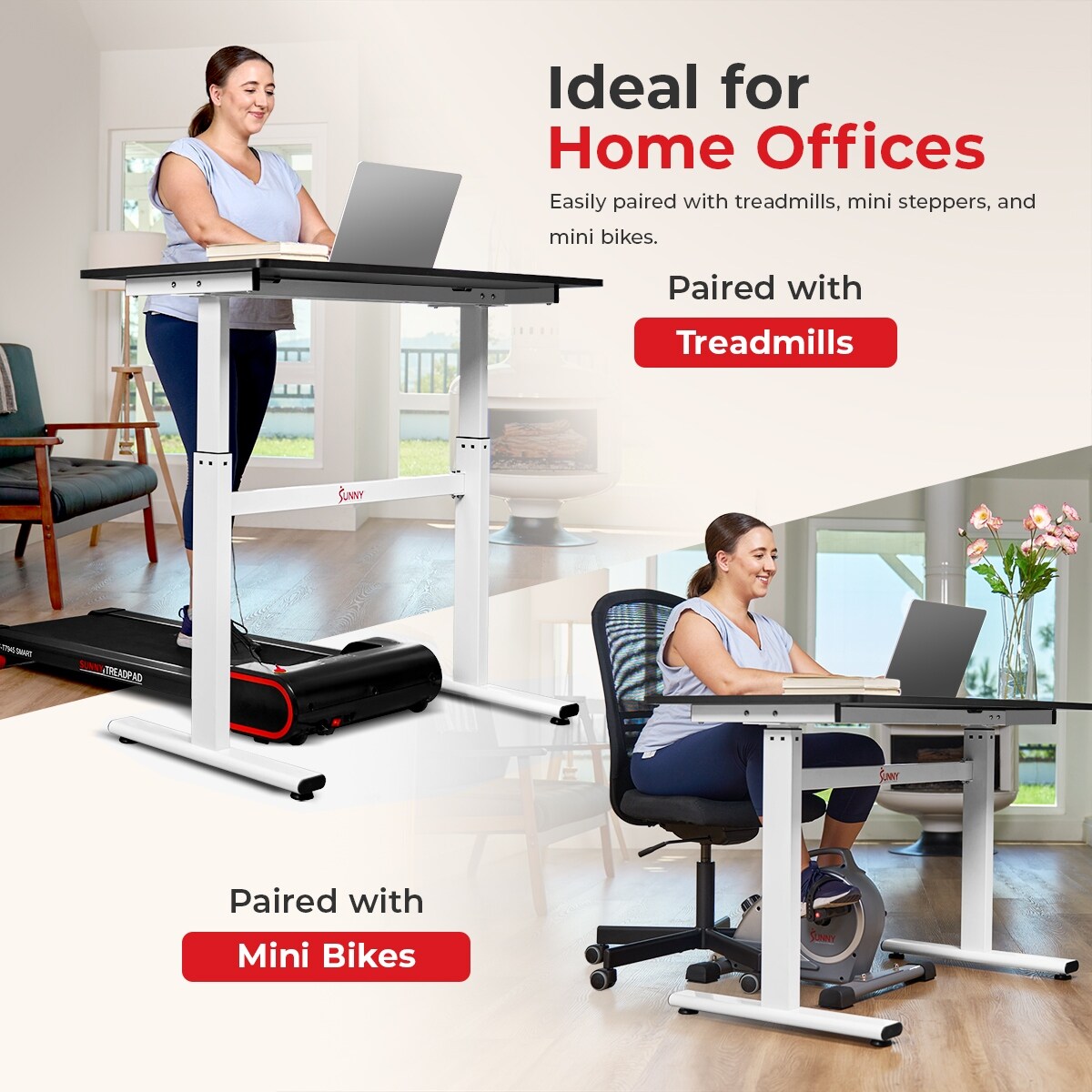 Sunny Health & Fitness Multi-Purpose Air-Drive Adjustable Standing Desk A023001
