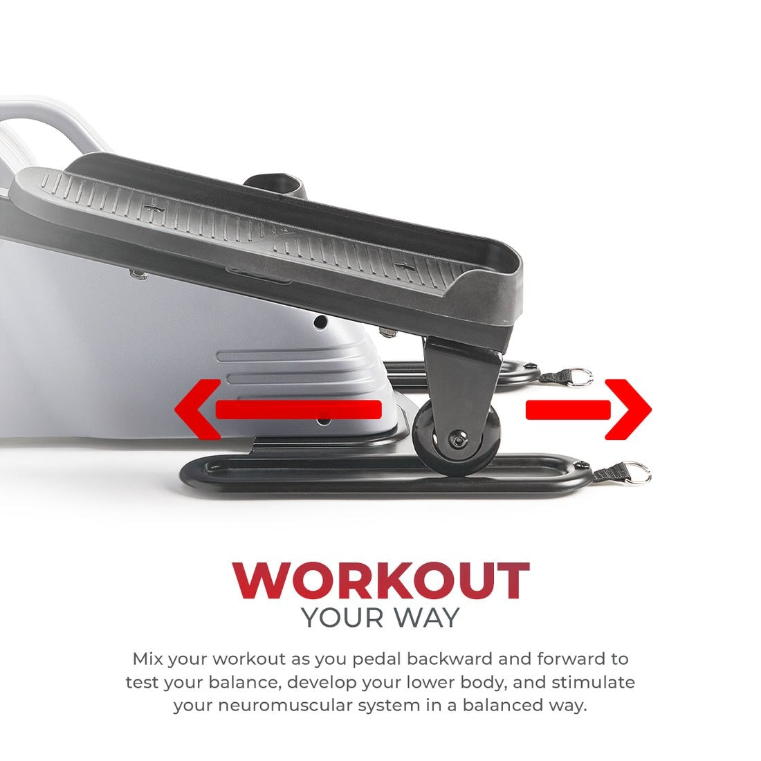 Sunny Health & Fitness Portable Stand Up Elliptical with Resistance Bands - SF-E320051
