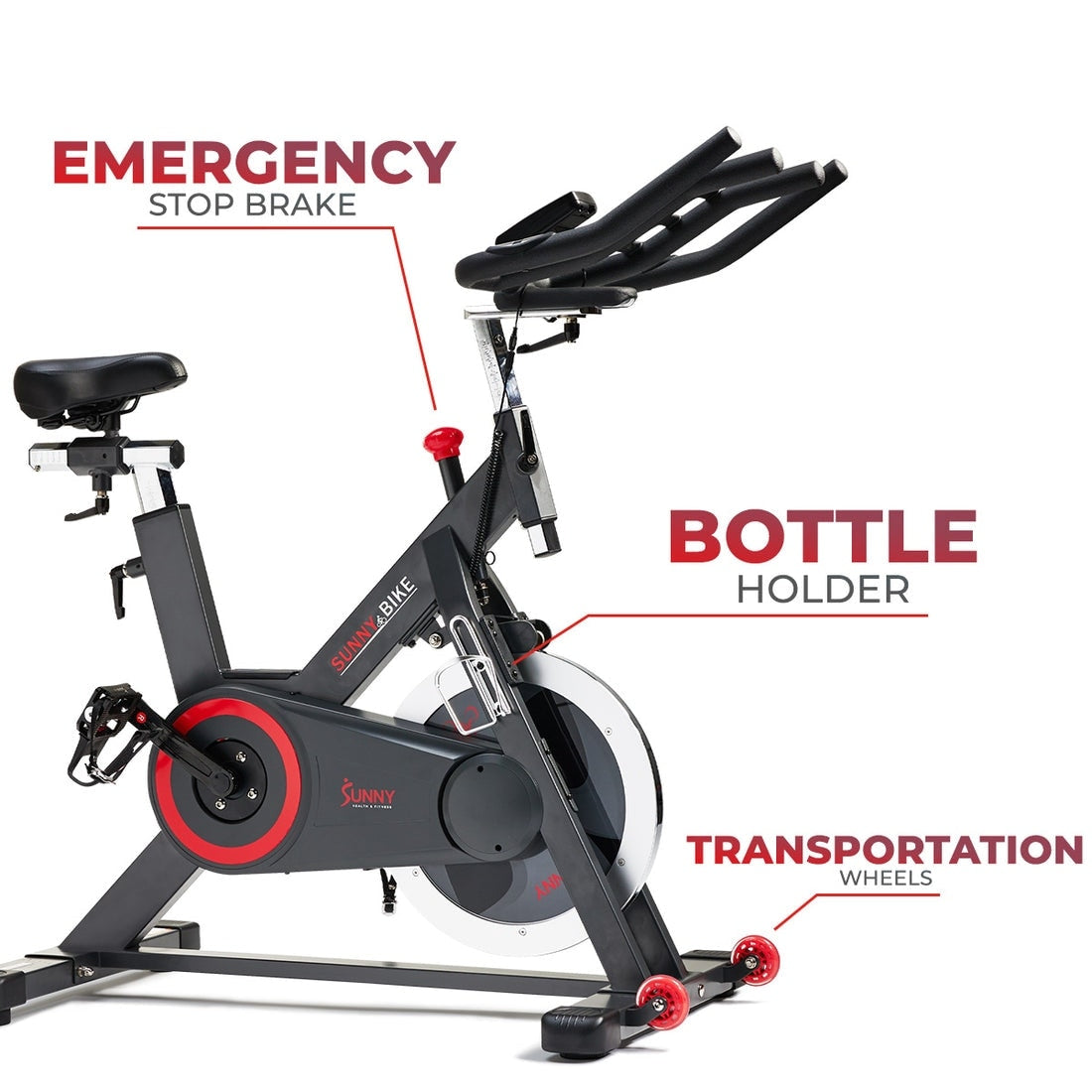 Sunny Health Fitness Premium Indoor Cycle Bike w/ SunnyFit® App