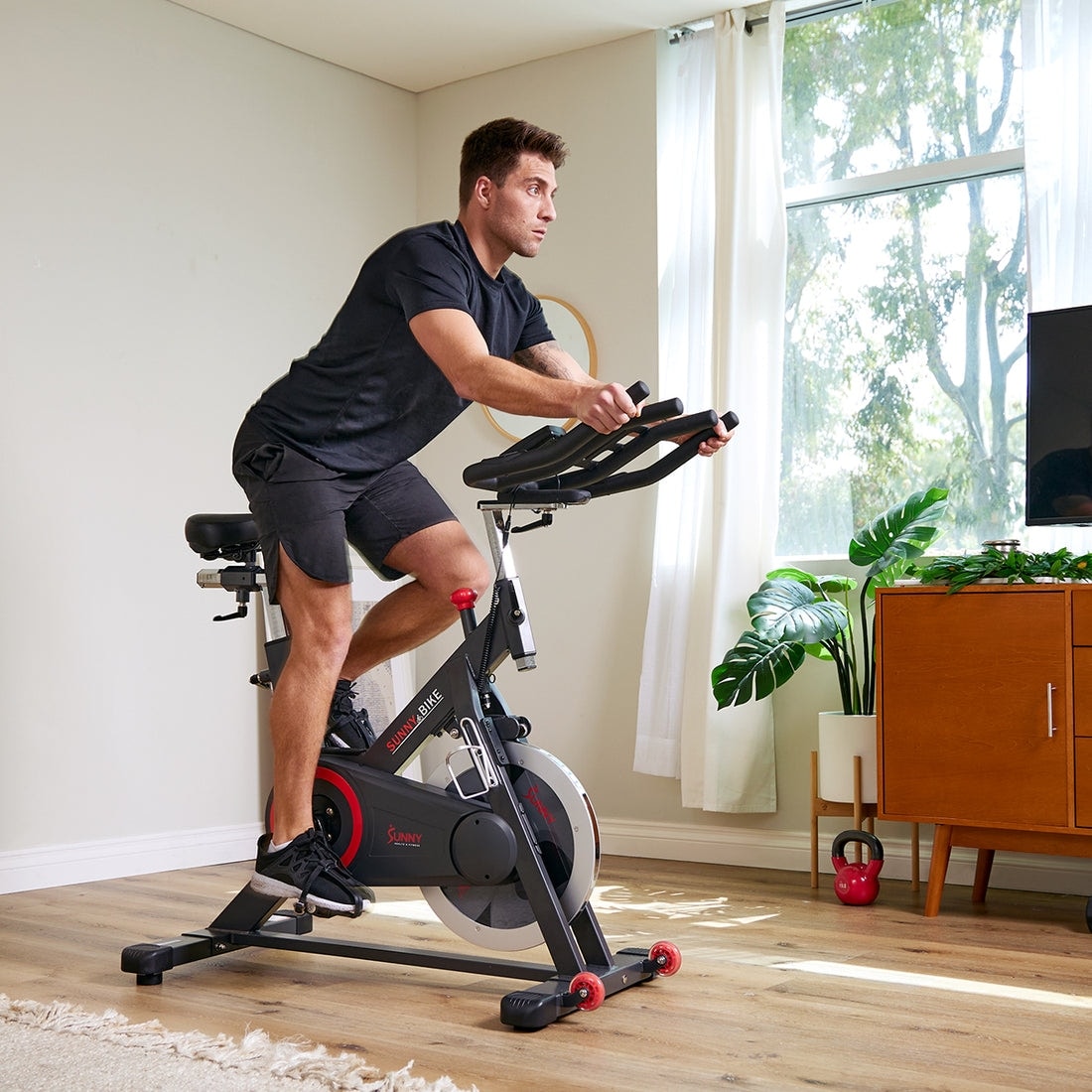 Sunny Health Fitness Premium Indoor Cycle Bike w/ SunnyFit® App