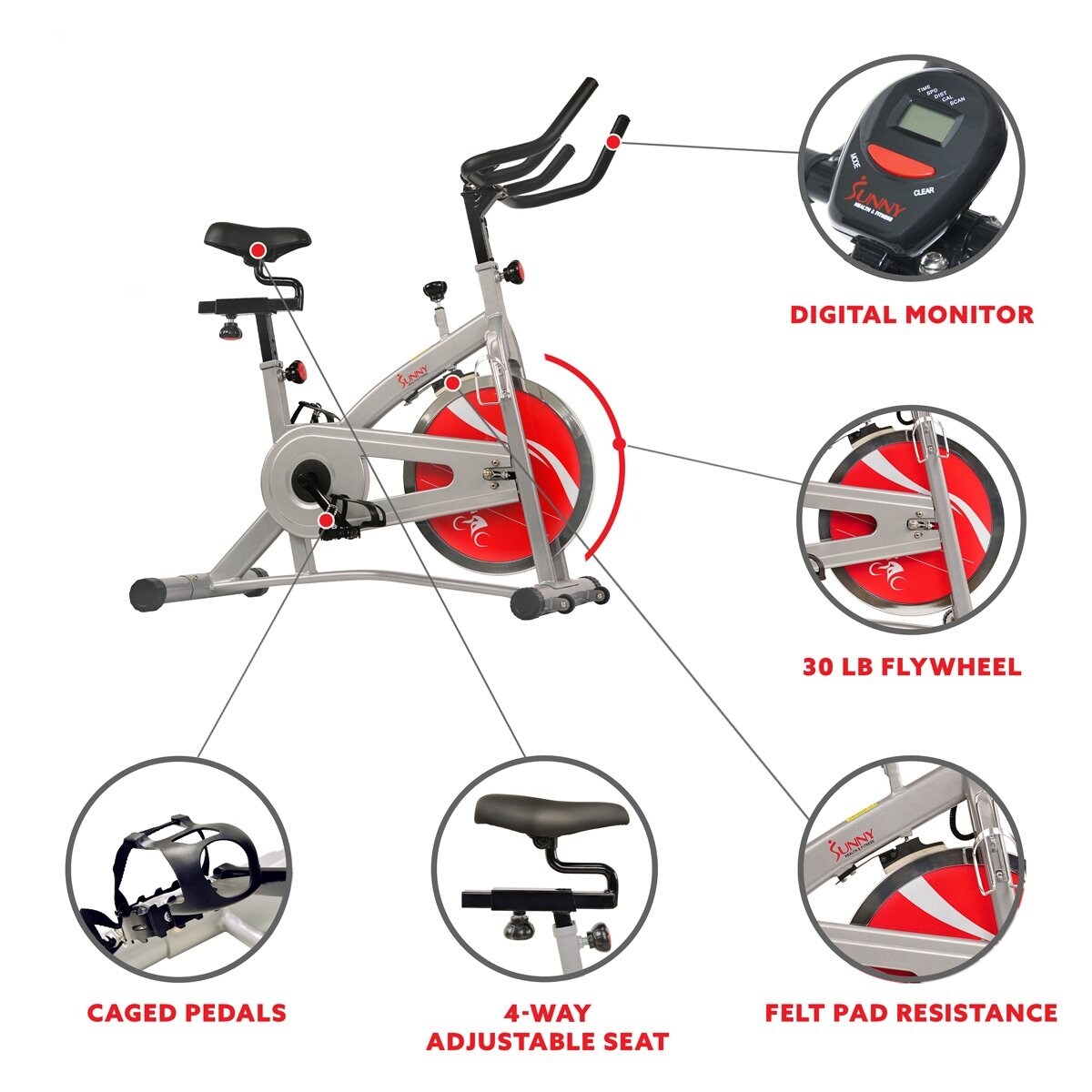 Sunny Health & Fitness SF-B1421 Indoor Cycling Bike