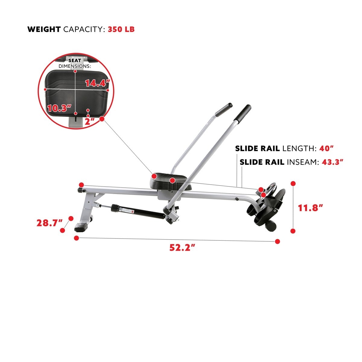 Sunny Health & Fitness SF-RW5639 Full Motion Rowing Machine Rower