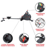 Sunny Health & Fitness SMART Magnetic Rowing Machine with Bluetooth Connectivity - SF-RW522016