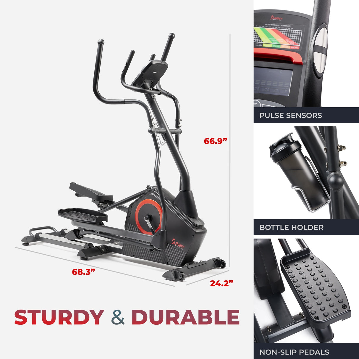 Sunny Health & Fitness Smart Elliptical Exercise Machine with Exclusive SunnyFit App - SF-E3889SMART