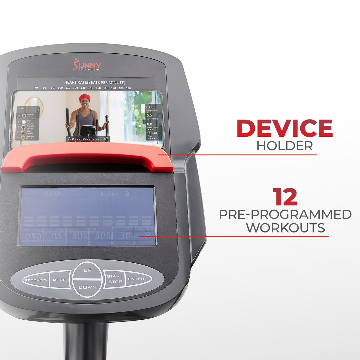 Sunny Health & Fitness Smart Elliptical Exercise Machine with Exclusive SunnyFit App - SF-E3889SMART