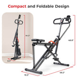 Sunny Health & Fitness Upright Row-N-Ride Exerciser - NO. 077 SMART - Black - 49.2*19.3*48.8