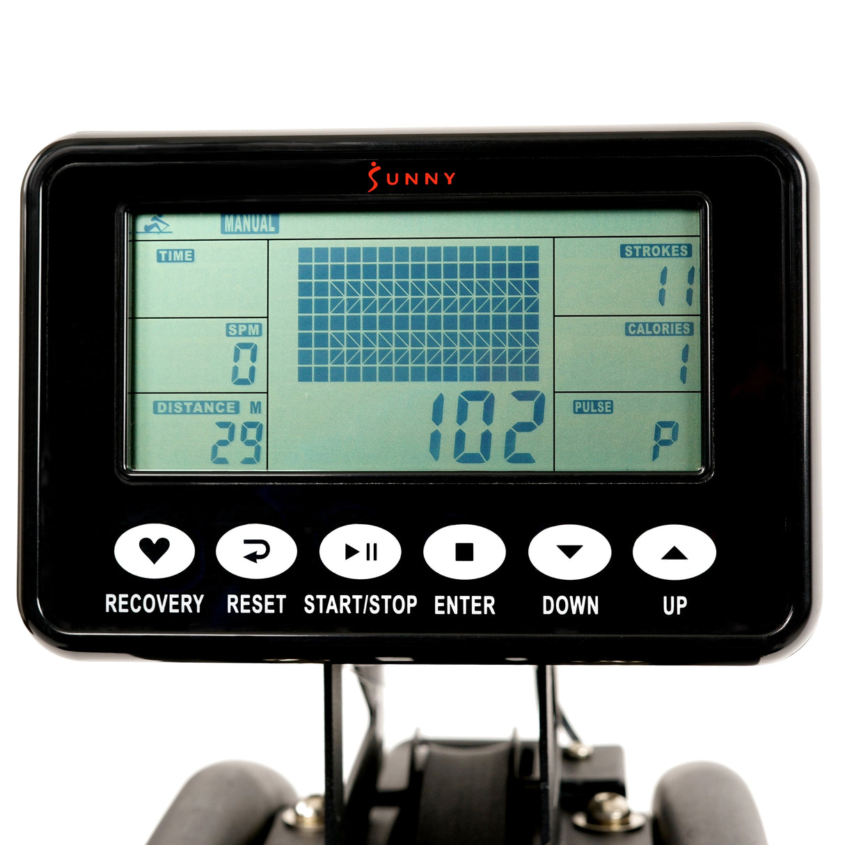 Sunny Health Fitness Obsidian Surge Water Rowing Machine -SF-RW5713