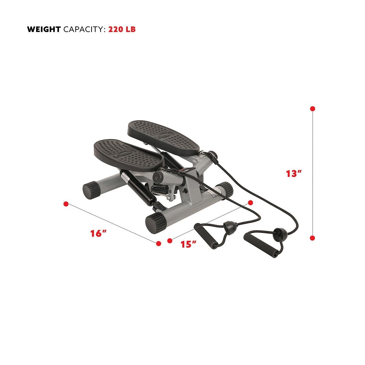 Sunny Health and Fitness No. 068 Twisting Stair Stepper with Bands