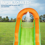Sunny & Fun Compact Inflatable Water Slide Park & Splash Pool with Air Pump