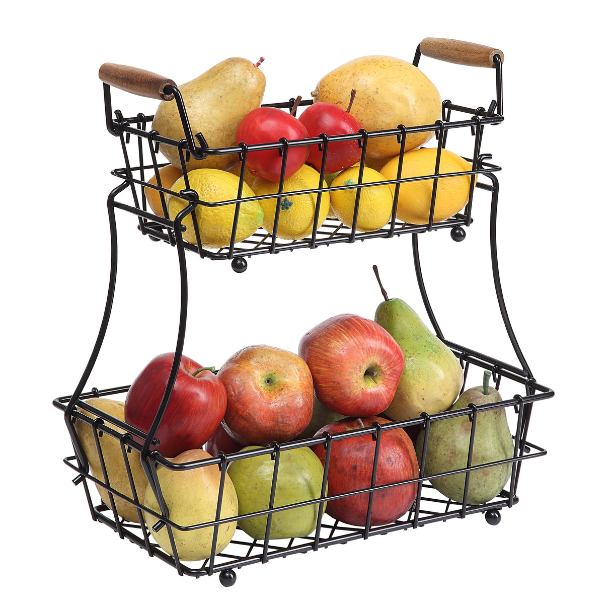 SunnyPoint 2-Tier Rectangle Countertop Fruit, Bread Wire Basket
