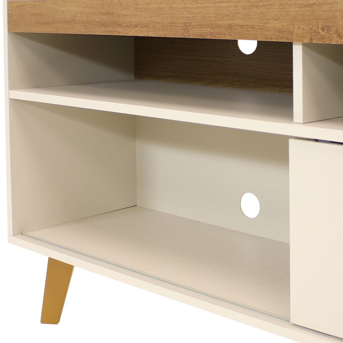 Sunnydaze Mid-Century Modern TV Stand Console for 58" TV with Cabinet