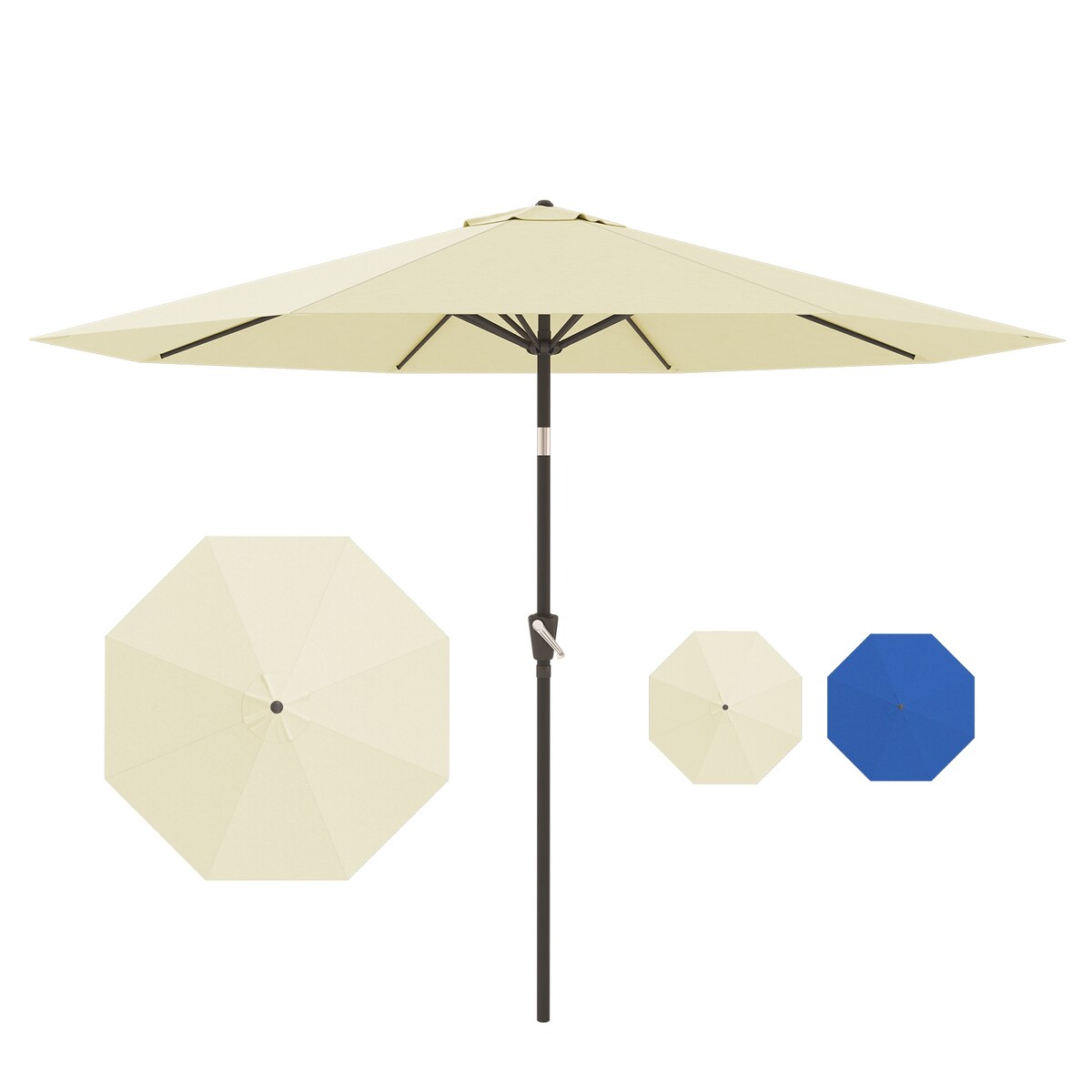 Sunnyglade 9' Patio Umbrella Outdoor Table Umbrella with 8 Sturdy Ribs