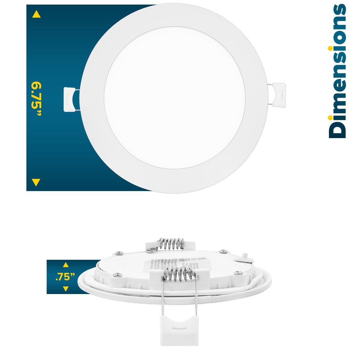 Sunperian 6 inch Ultra-Thin LED Recessed Light J-Box 5 Color Options 12W 1000 Lumens Dimmable Wet Rated ETL 4 Pack