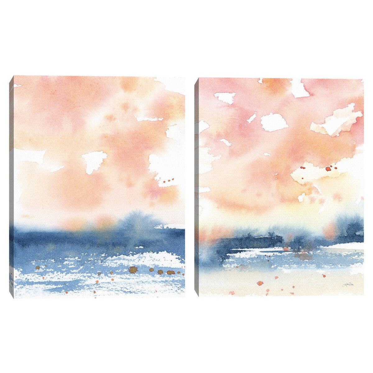 Sunrise Seascape I, Sunrise Seascape II by Katrina Pete Canvas Art Prints