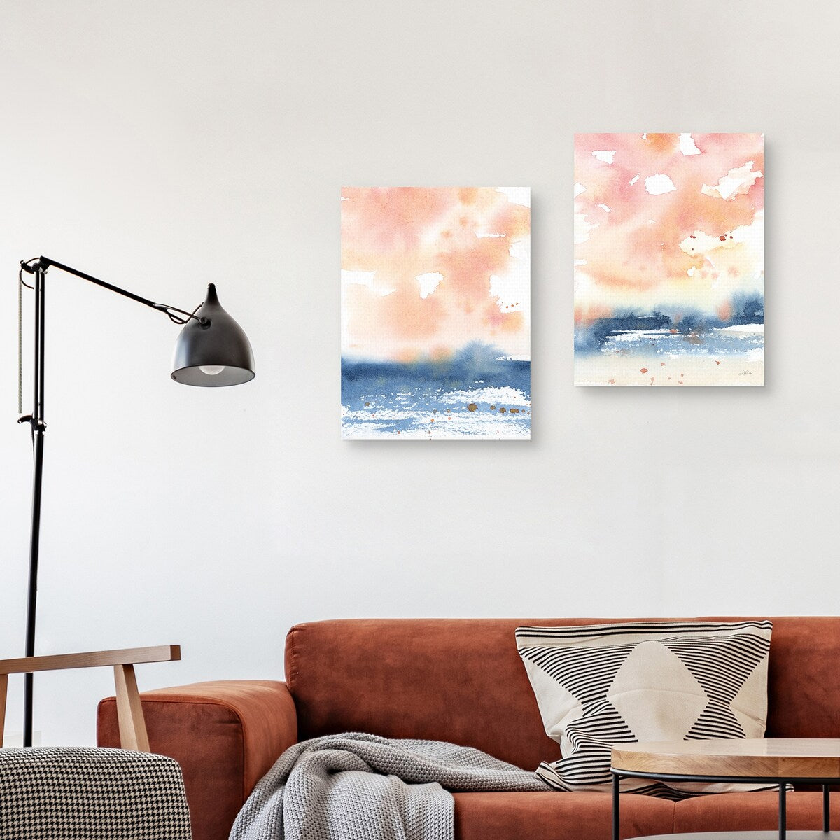 Sunrise Seascape I, Sunrise Seascape II by Katrina Pete Canvas Art Prints