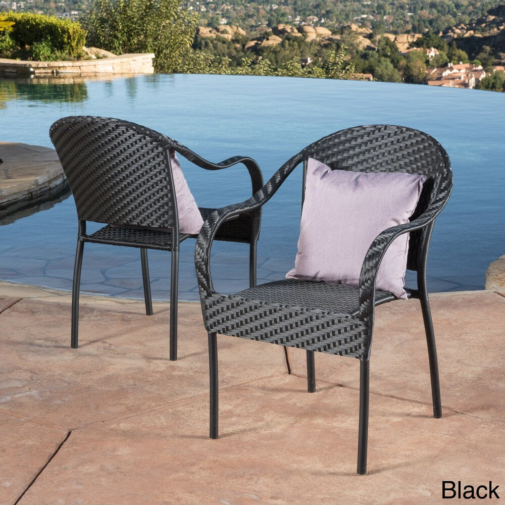Sunset Outdoor Tight-weave Wicker Chair (Set of 2) by Christopher Knight Home