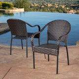 Sunset Outdoor Tight-weave Wicker Chair (Set of 2) by Christopher Knight Home